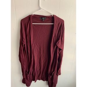 Maroon Pocketed Cardigan